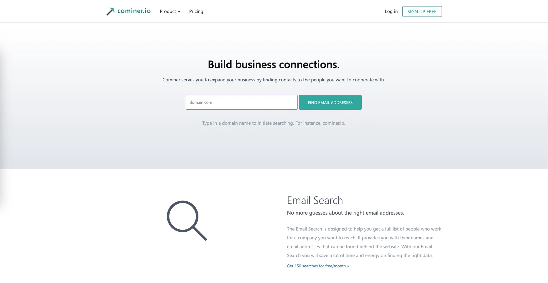 Cominer.io project screenshot