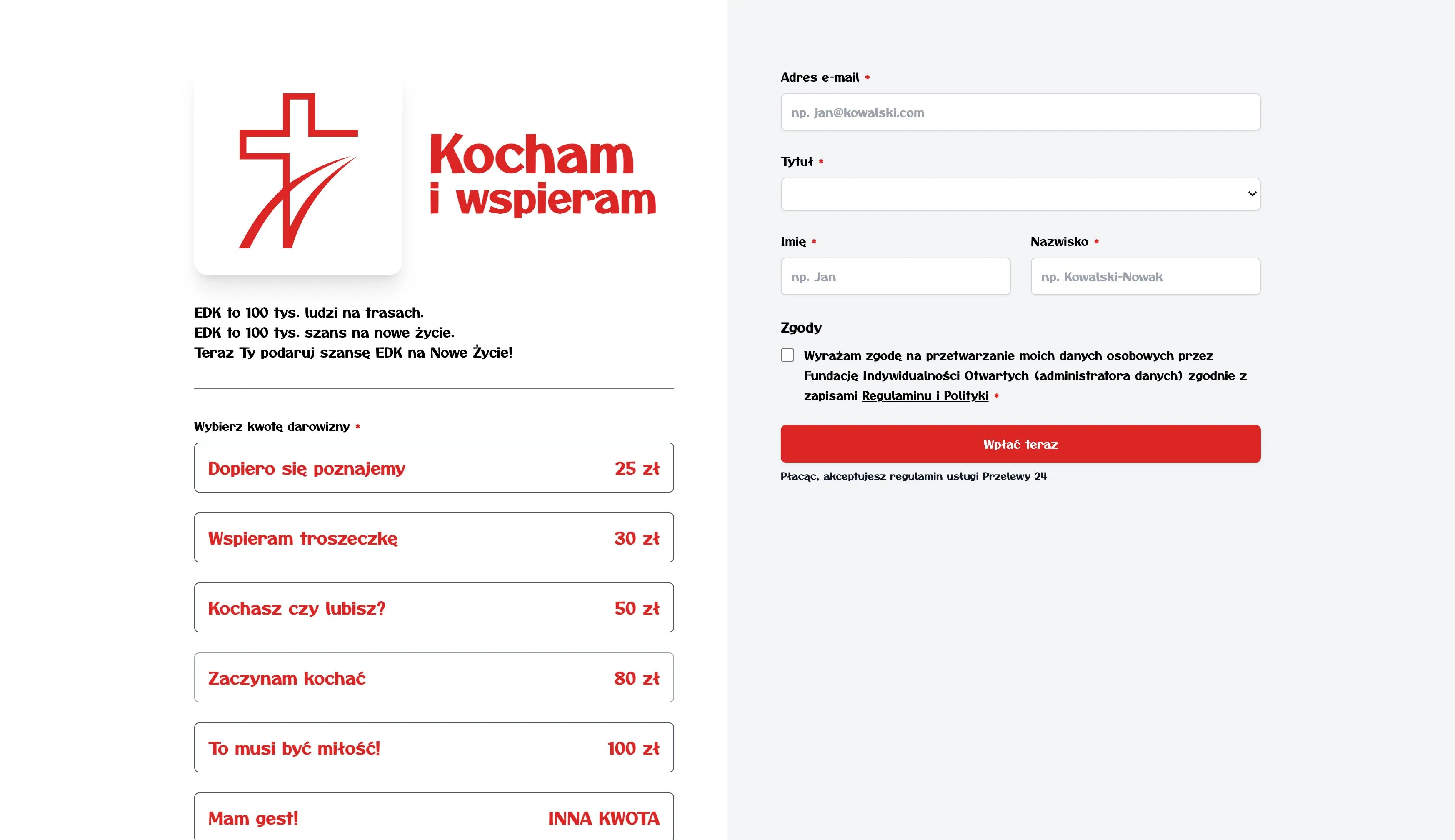 EDK Donations project screenshot