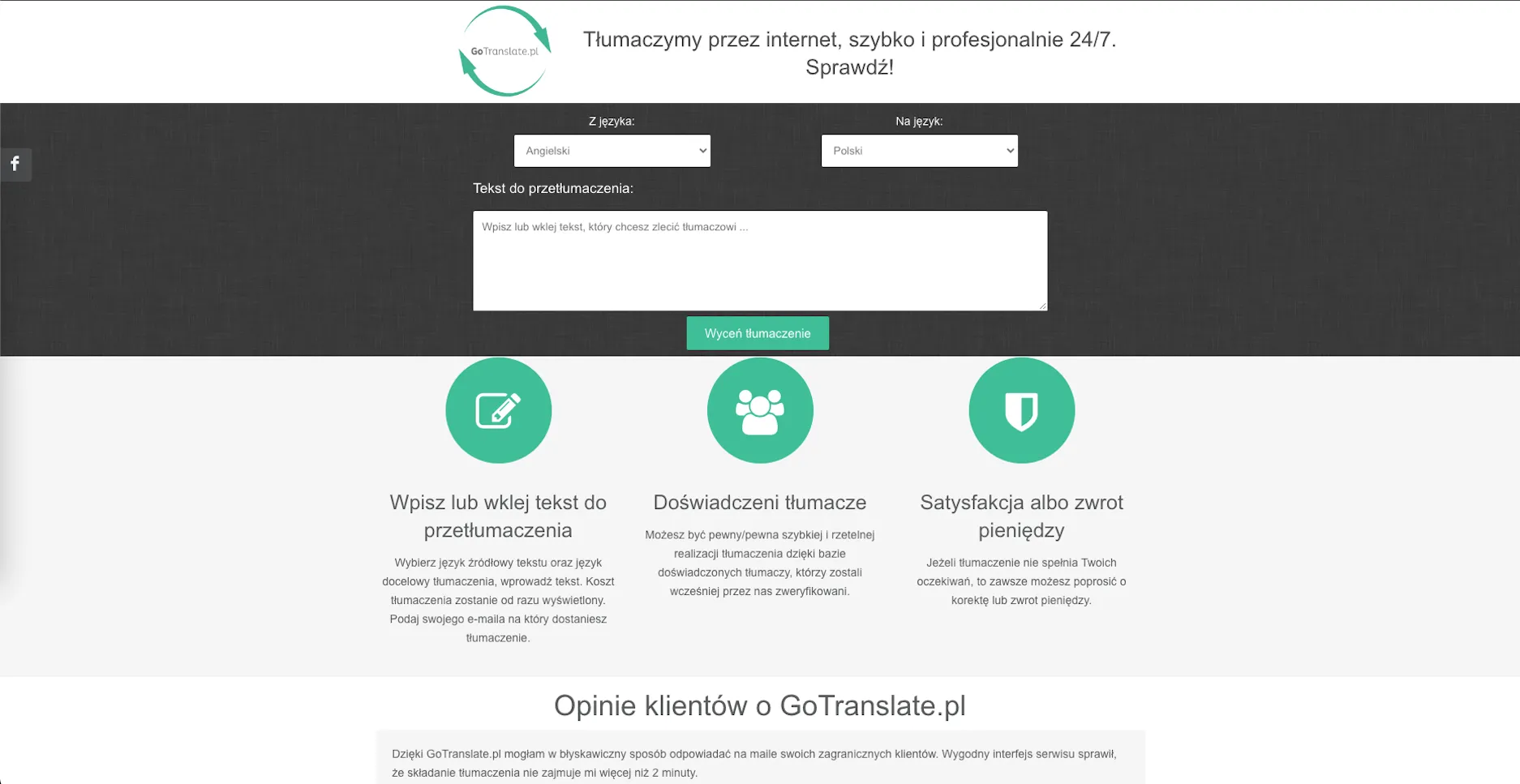 GoTranslate.pl project screenshot