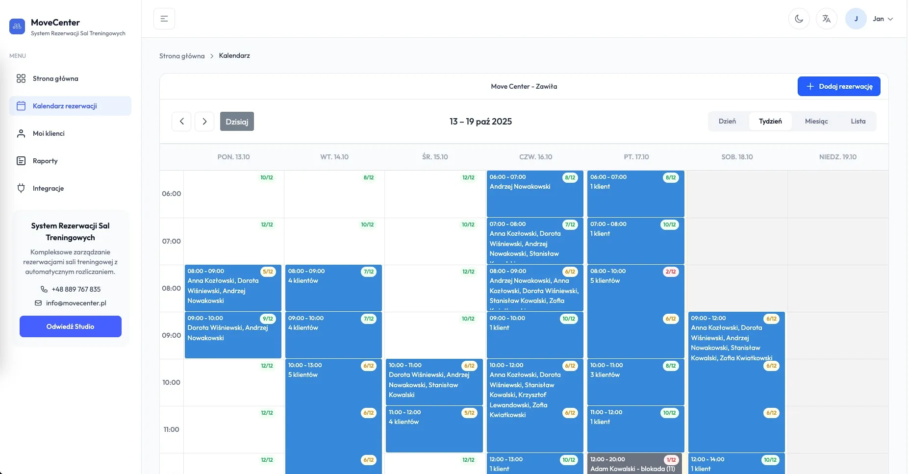 Trainer - Booking System project screenshot